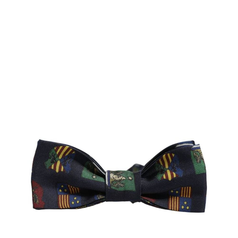 Dolce & Gabbana Men Blue Flags 100% Silk Adjustable Neck Papillon Bow Men's Tie